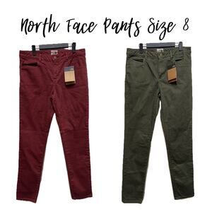 North Face Pants - 2 Pairs Maroon/Olive Green Womens Size 8